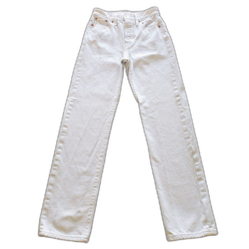Levi's - Wedgie Straight Ankle Jeans - "In The Clouds" (White) - Women Size 23 - Picture 5 of 10